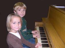 children at piano